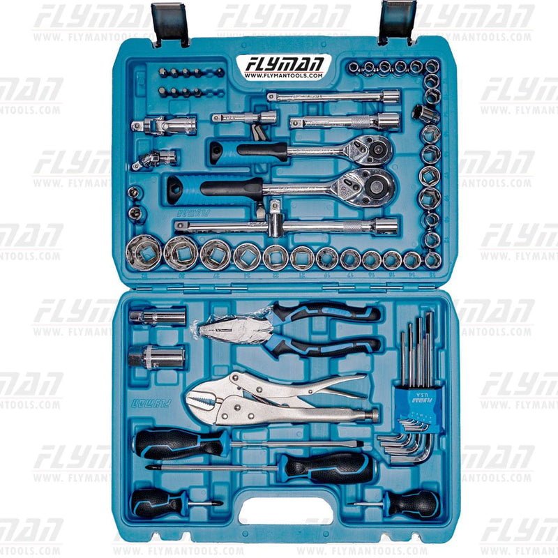 Flyman® Tools Set + Socket Set 1/2 and 3/8 Drive 67pcs