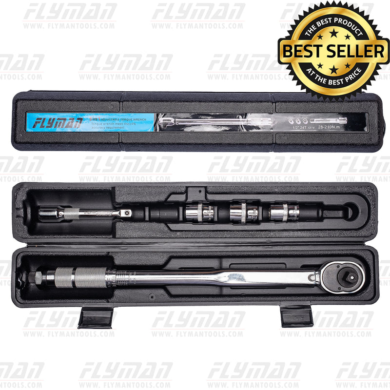 Flyman® Torque Wrench 1/2 drive 28-210 N.M 18